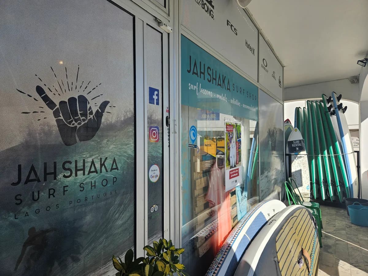 the outside view of Jah Shaka Surf Shop in Lagos